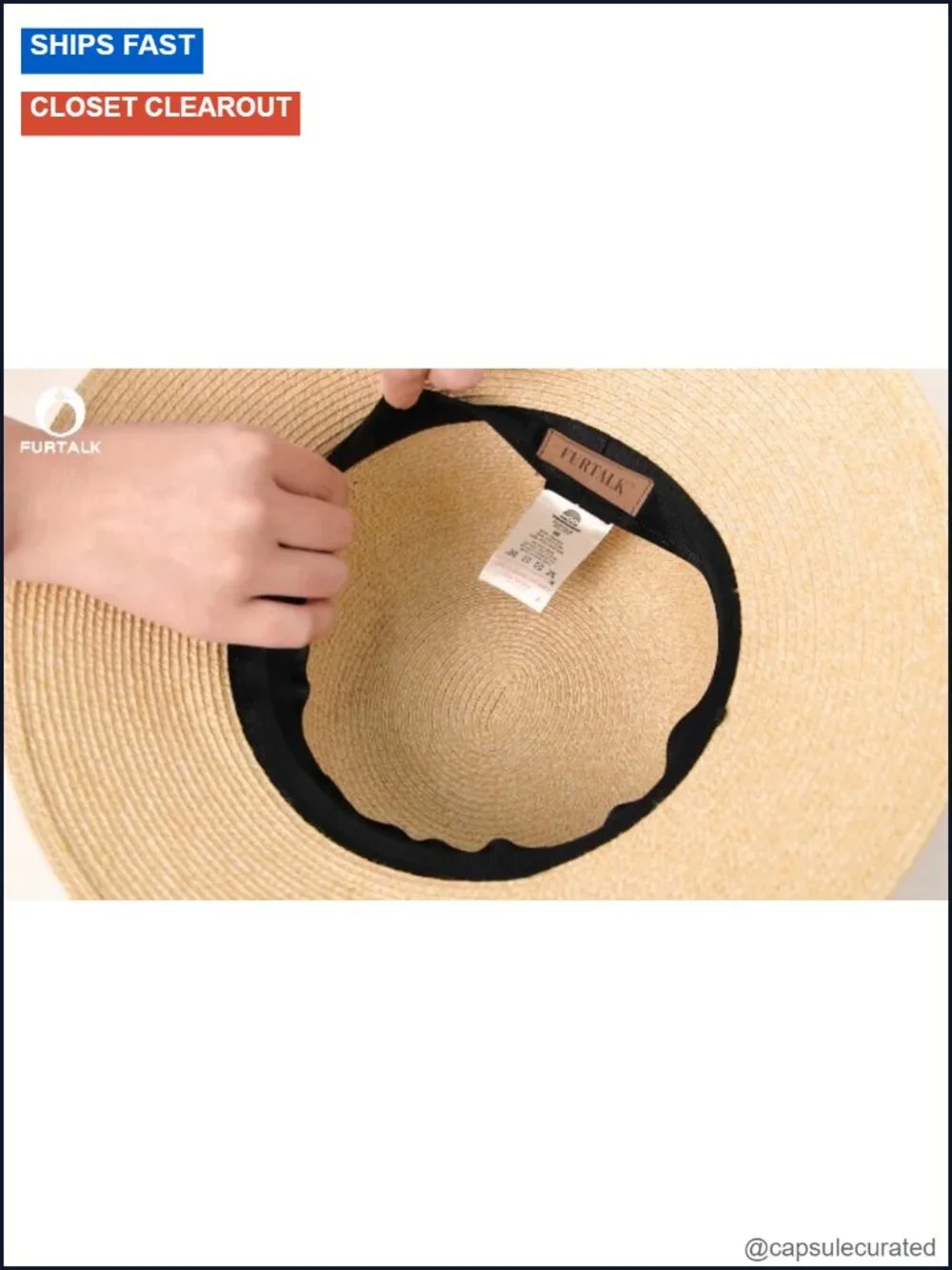 FURTALK Women's Foldable Paper Straw Wide Brim Sun Hat with UV Protection and